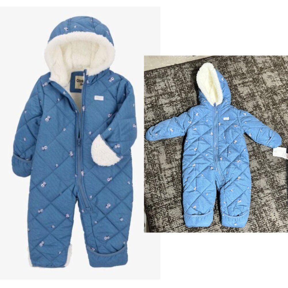 OshKosh B'gosh Baby Floral Print Sherpa-Lined Snowsuit - BRAND NEW